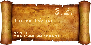 Breiner Léna névjegykártya